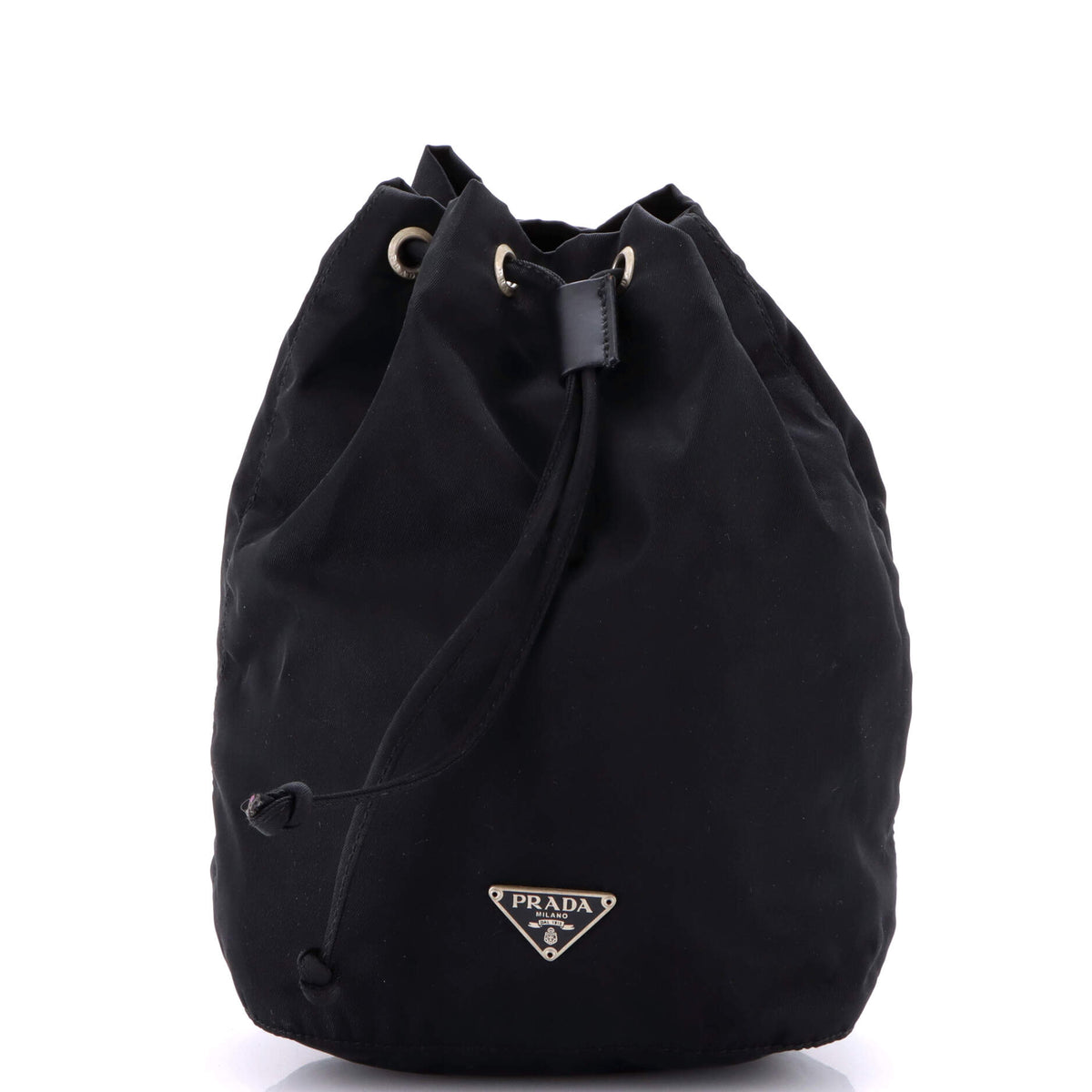 Prada PRADA Drawstring Wristlet Bucket Bag Tessuto Small