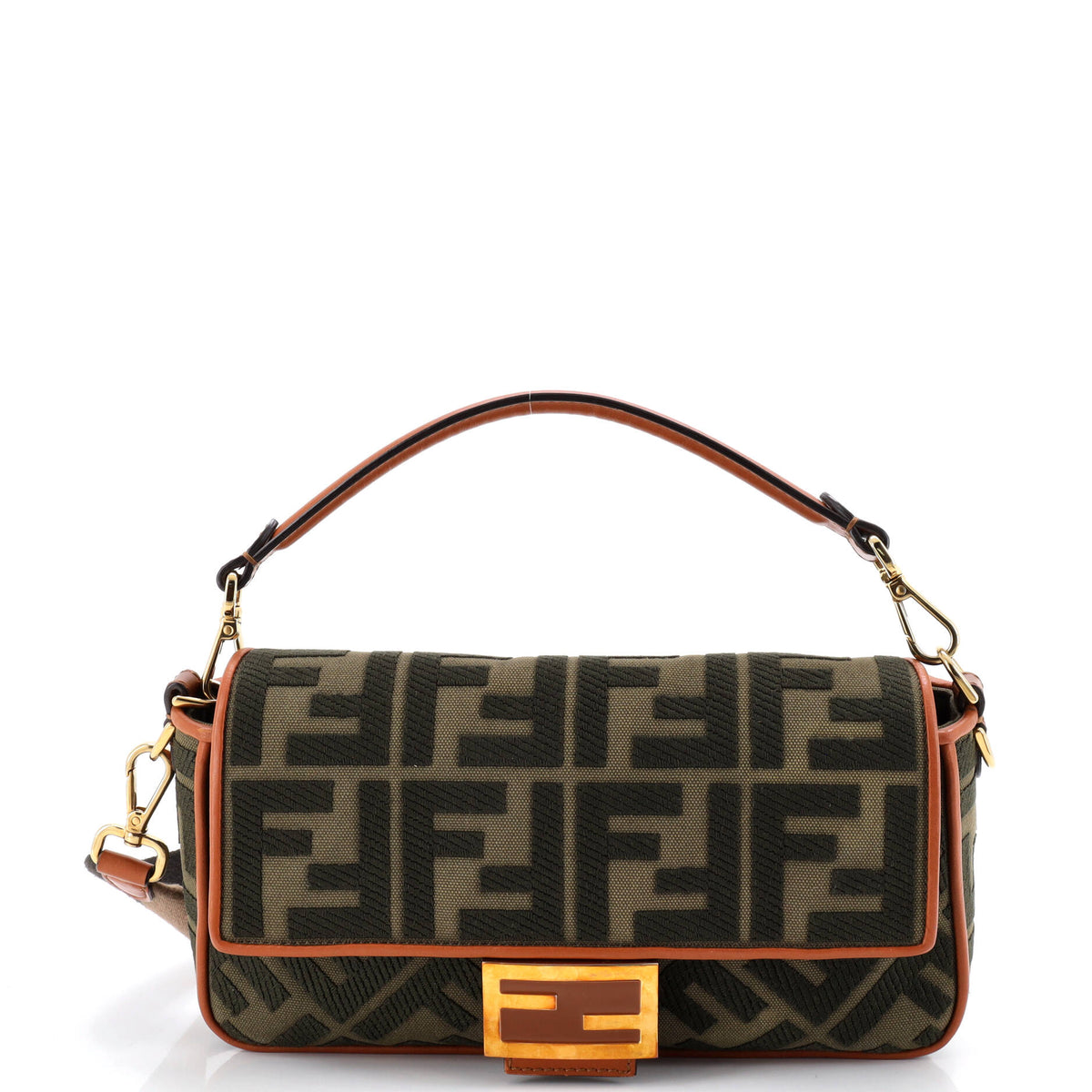 Fendi FENDI Baguette NM Bag Zucca Embroidered Canvas Medium