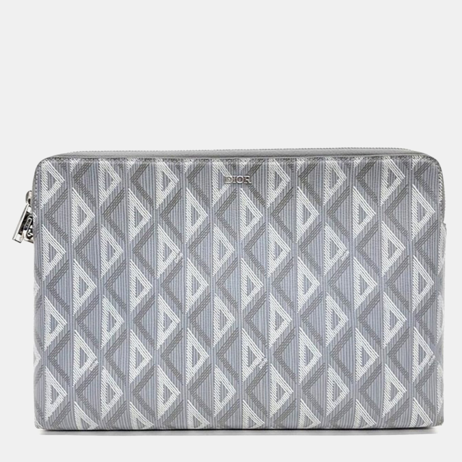 Dior Pochette CD en toile grise Diamond