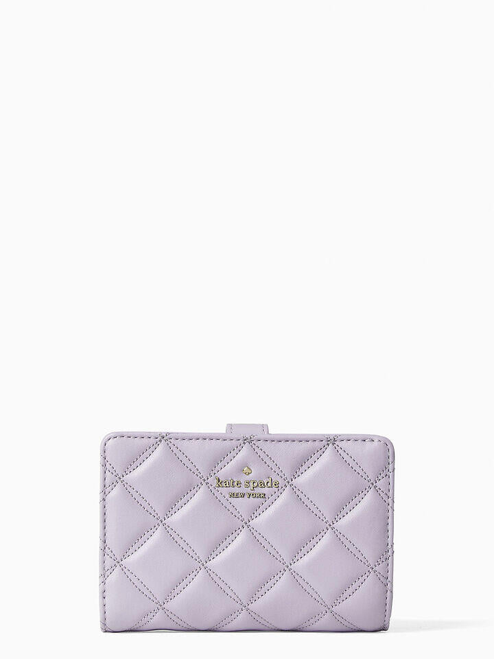 Kate Spade Au natalia smooth quilted leather medium compact bifold wallet