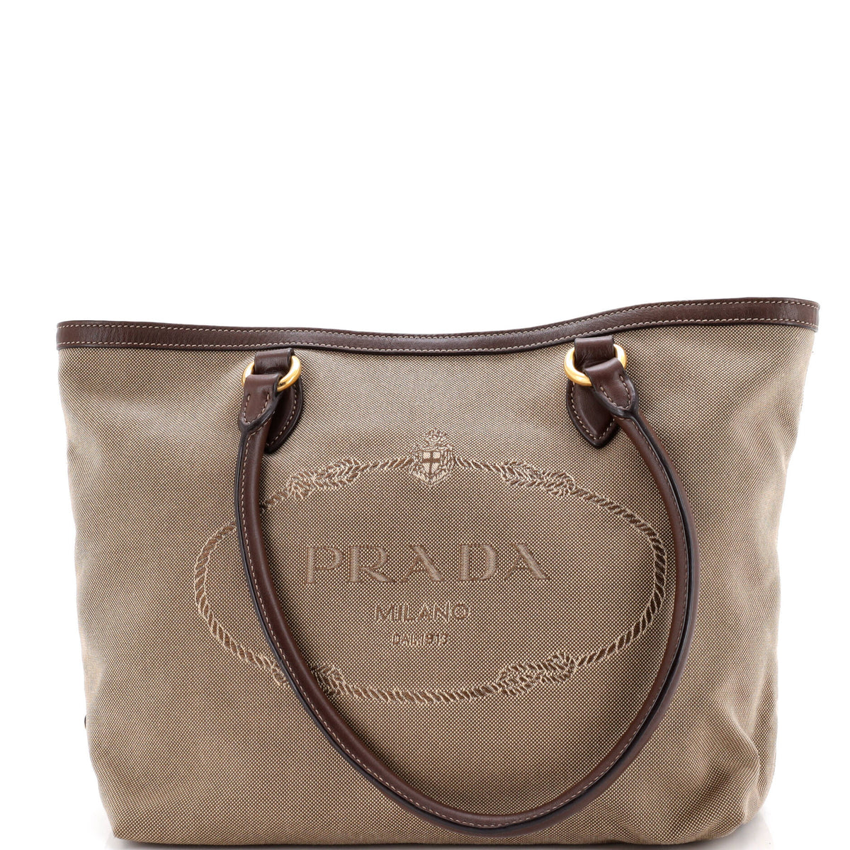 Prada PRADA Logo Open Tote Canvas Medium