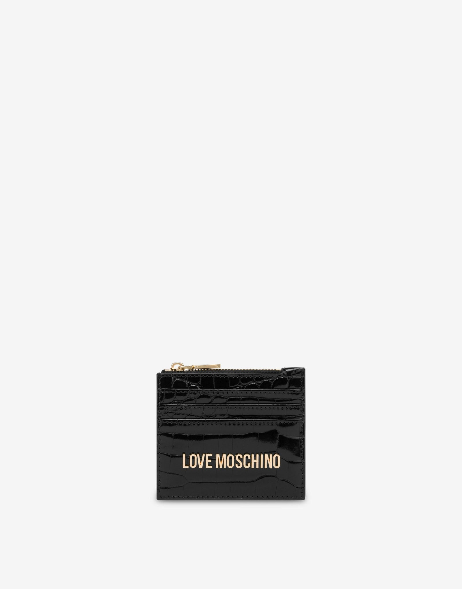 Love Moschino Porte-cartes avec zip croco