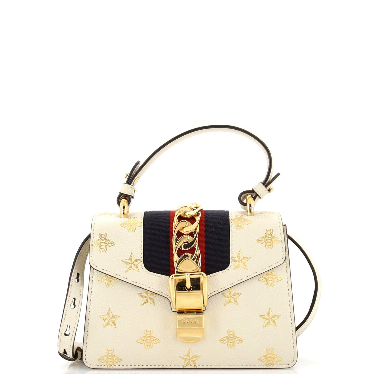 Gucci GUCCI Sylvie Top Handle Bag Printed Leather Mini