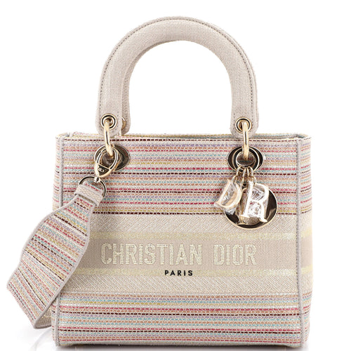 Lady D-Lite Bag Embroidered Canvas Medium