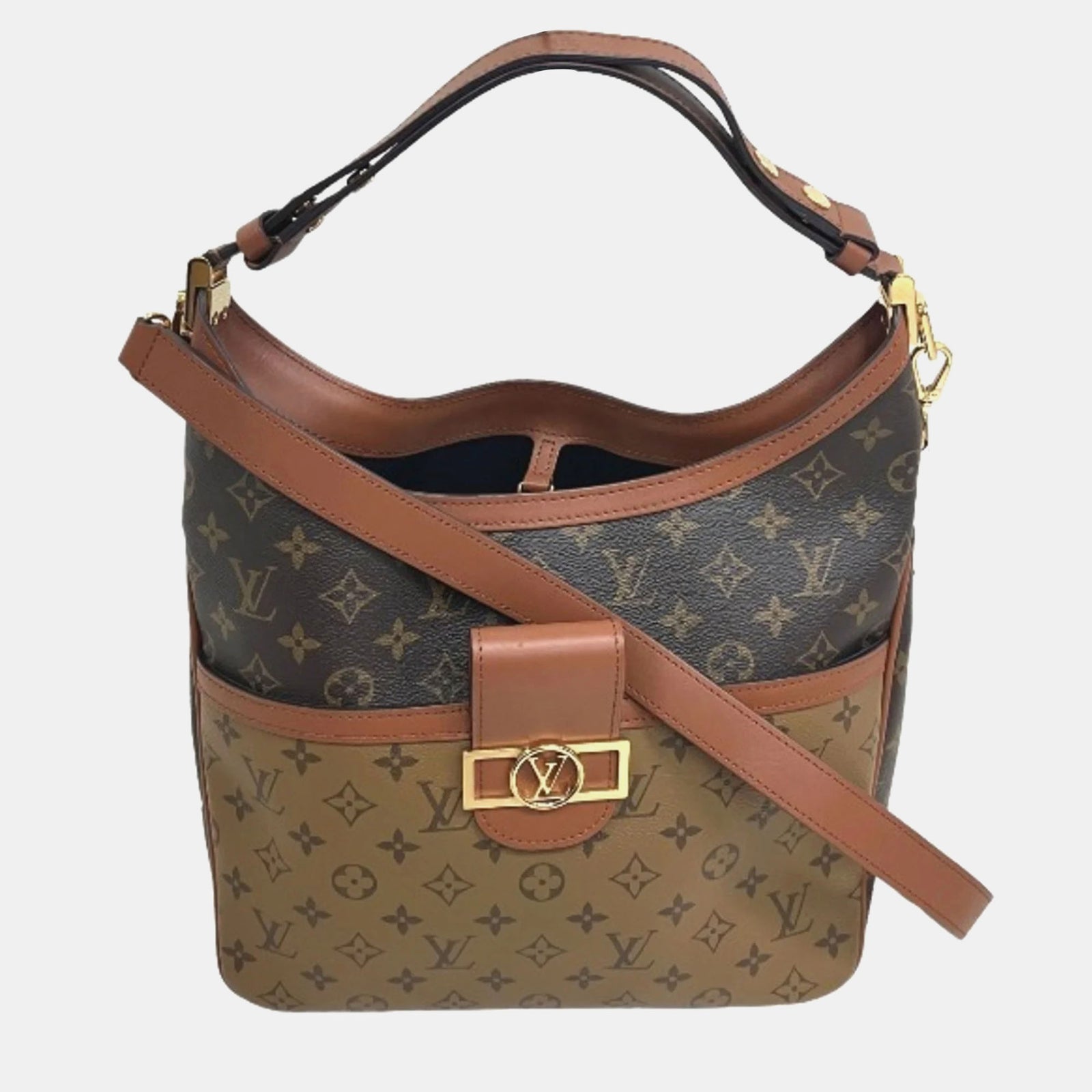 Louis Vuitton Umhängetasche Hobo Dauphine MM mit Monogramm