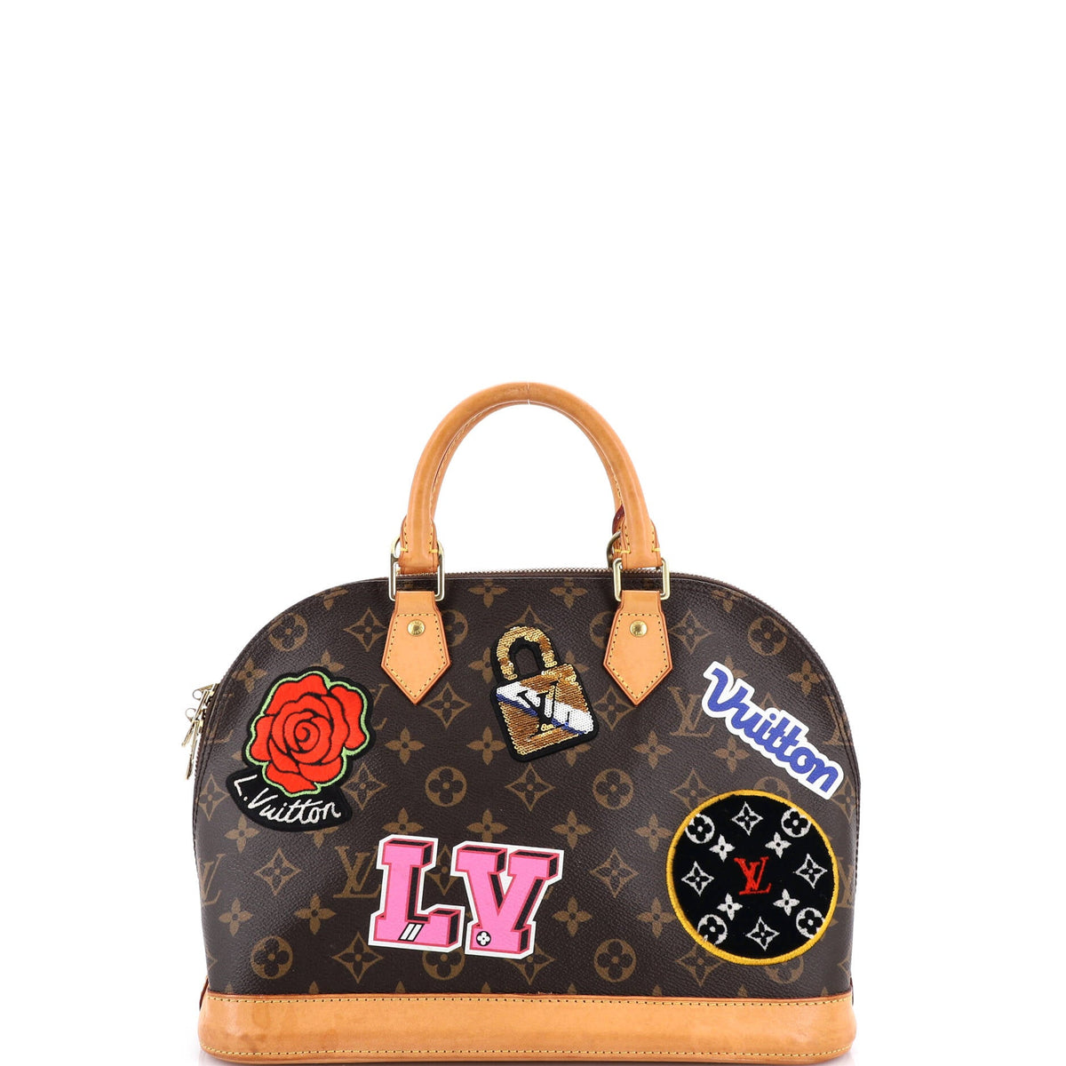 Louis Vuitton Alma Handbag Limited Edition Patches Monogram Canvas PM