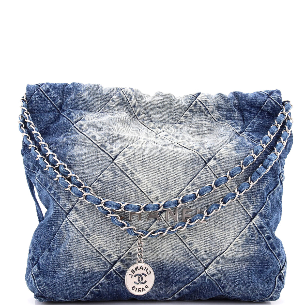 Chanel CHANEL 22 Chain Hobo Quilted Denim Small