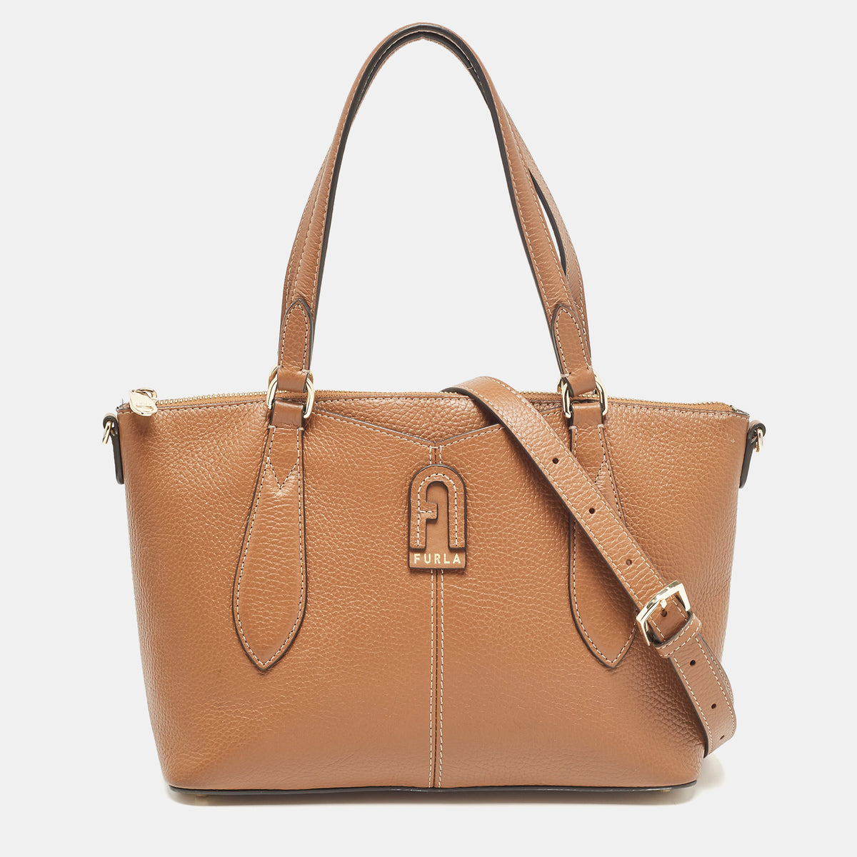 Furla Brown Leather Dafne Satchel