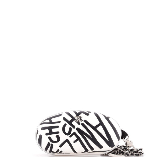 CHANEL Coco Neige Zip Around Sunglasses Case with Chain Printed Leather