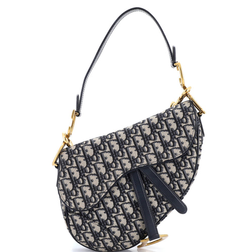 Saddle Handbag with Strap Oblique Canvas Medium