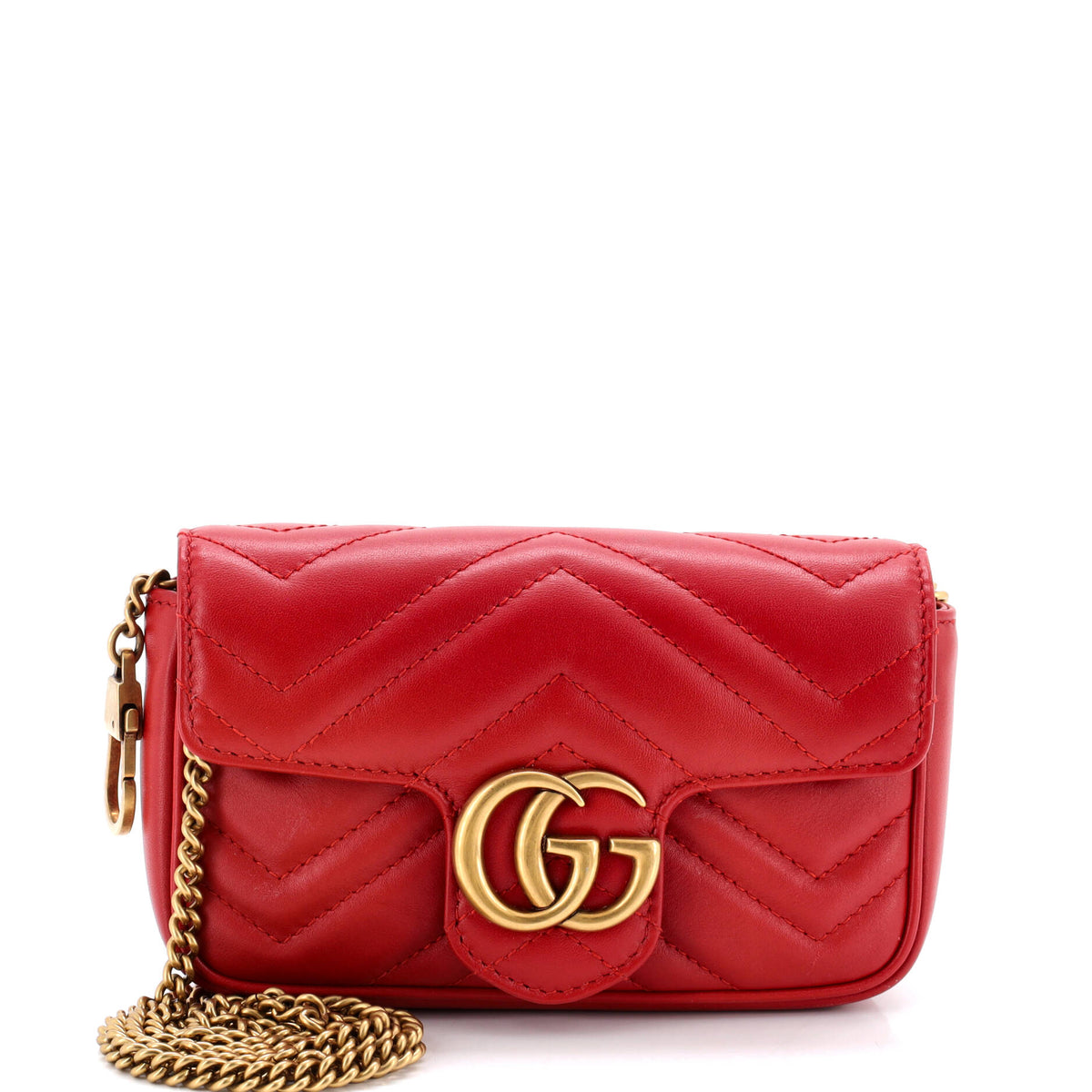 Gucci GUCCI GG Marmont Flap Bag Matelasse Leather Super Mini