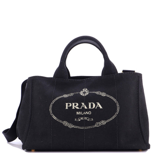 PRADA Canapa Convertible Tote Canvas Medium