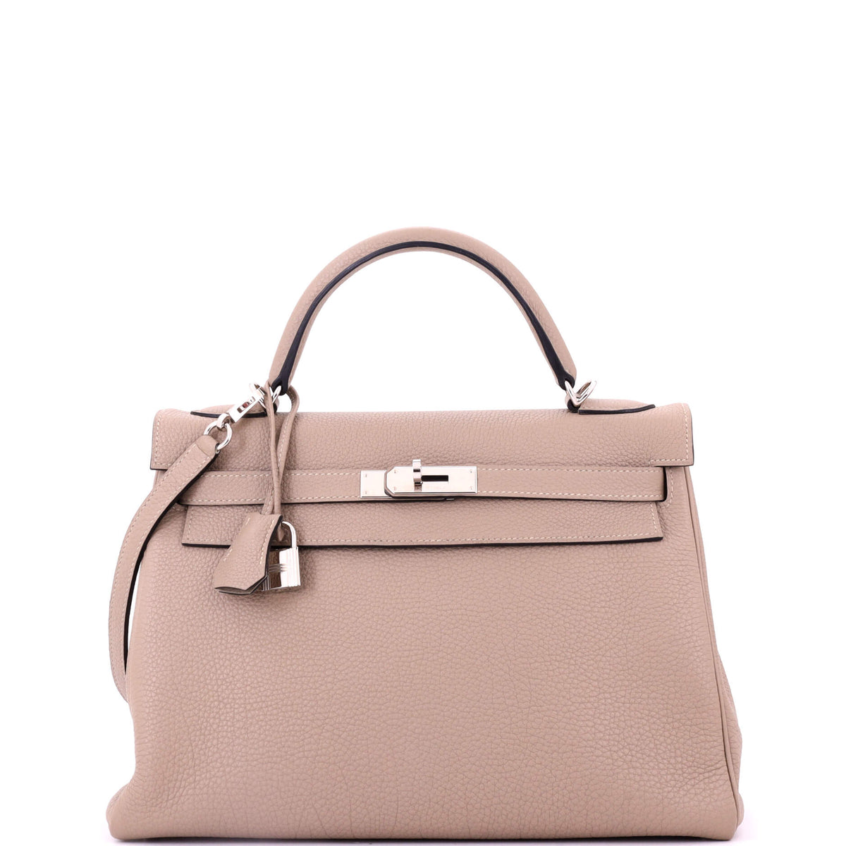 Herm?s Kelly Handbag Grey Togo with Palladium Hardware 32