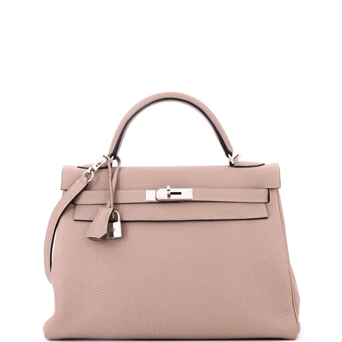 Kelly Handbag Grey Togo with Palladium Hardware 32