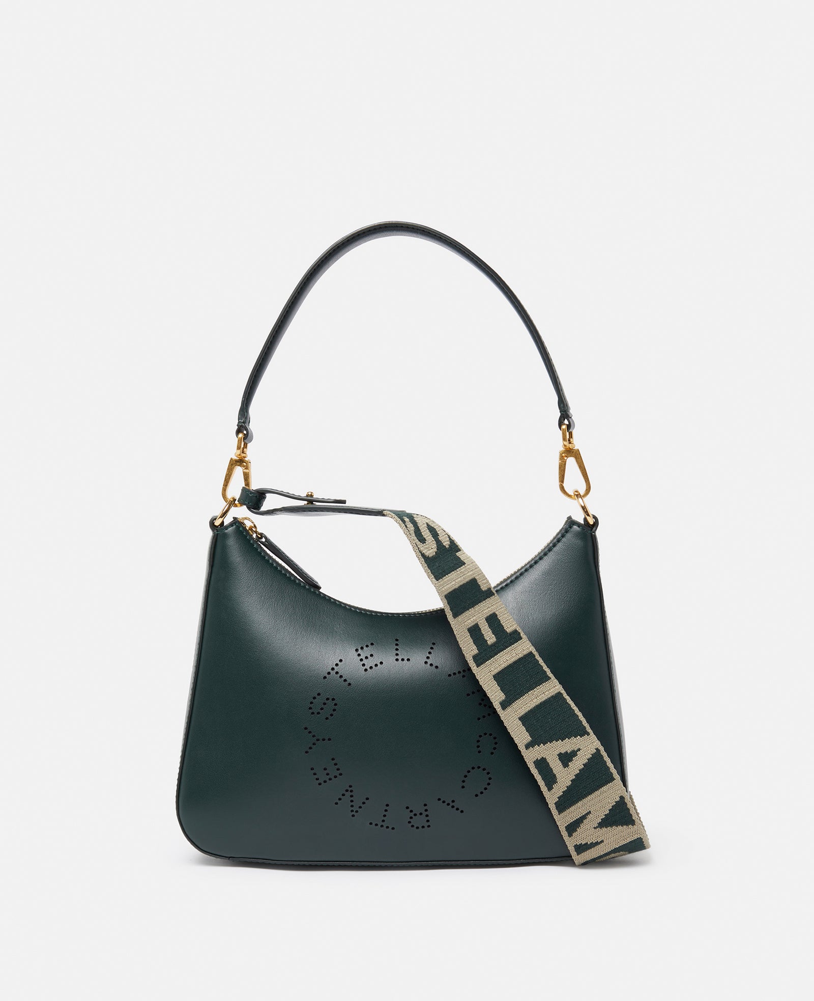 Stella McCartney Logo Crossbody Shoulder Bag, Woman, Pine green