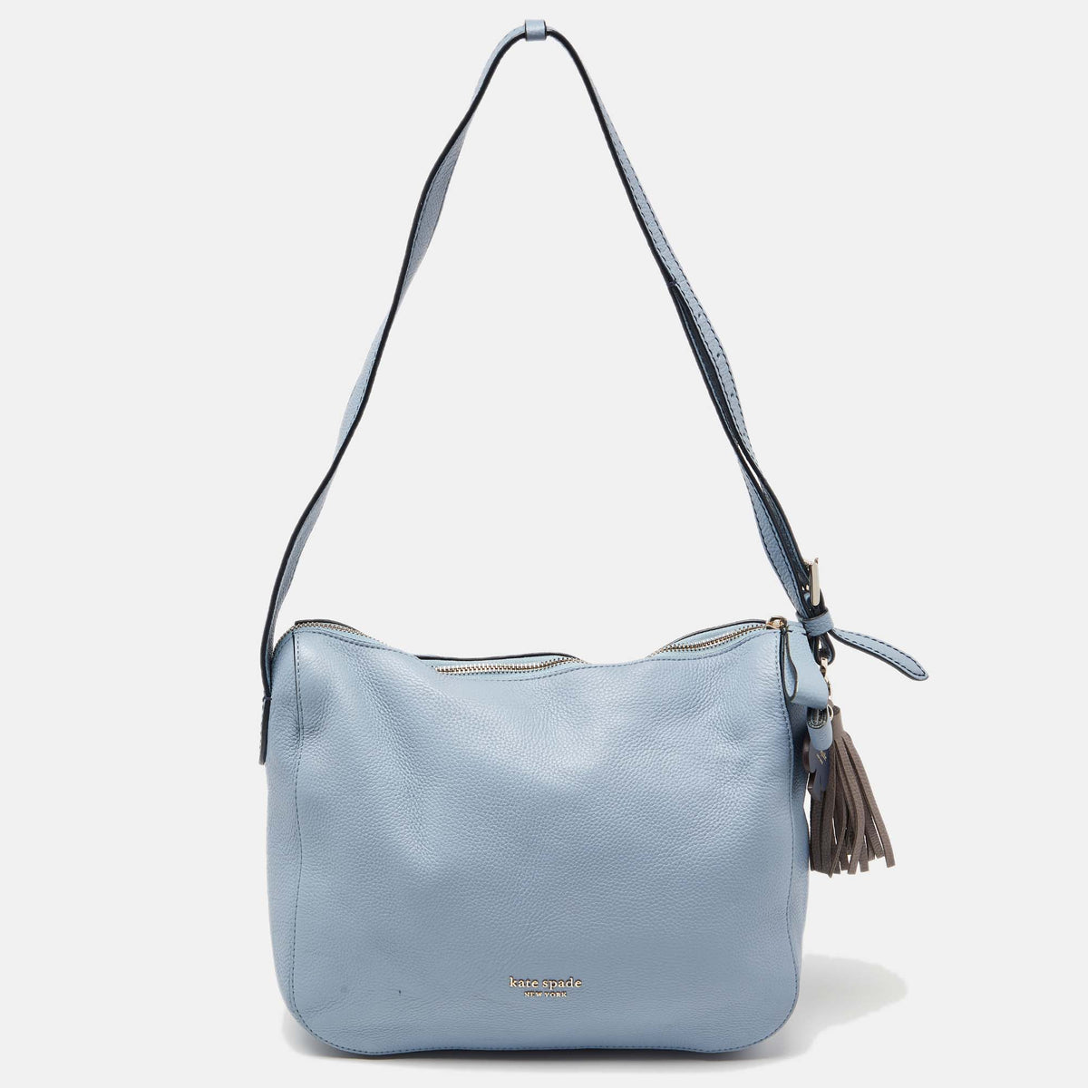 Kate Spade Blue Leather Zip Shoulder Bag