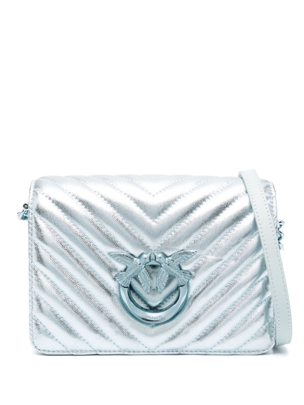 Pinko Women's Ice Leather MatelassÃ© Bag in Blue | Size UNI | 100067 Color A1JEE68B