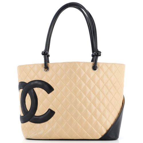 CHANEL Cambon Tote Quilted Leather Large