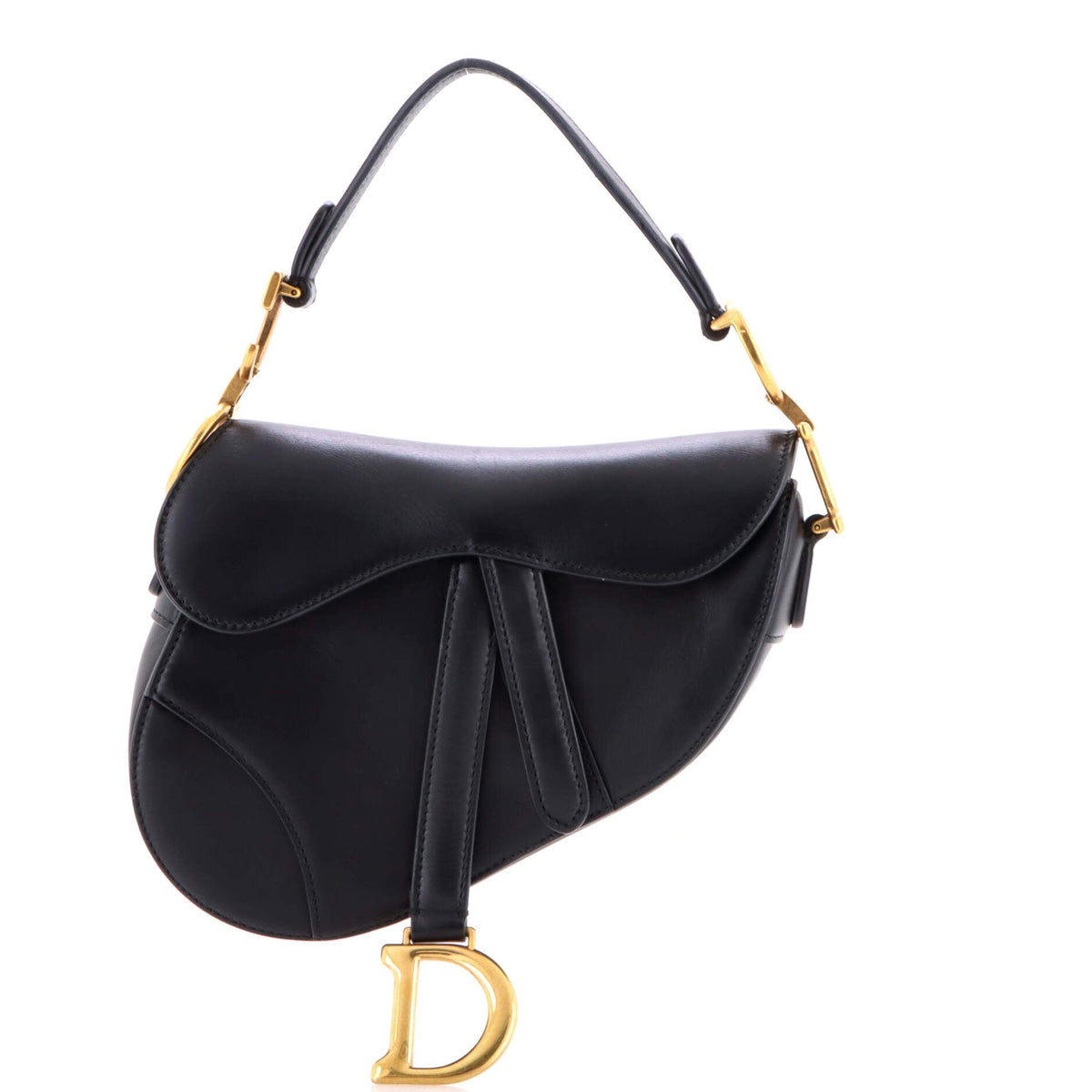 Christian Dior Saddle Handbag Leather Mini