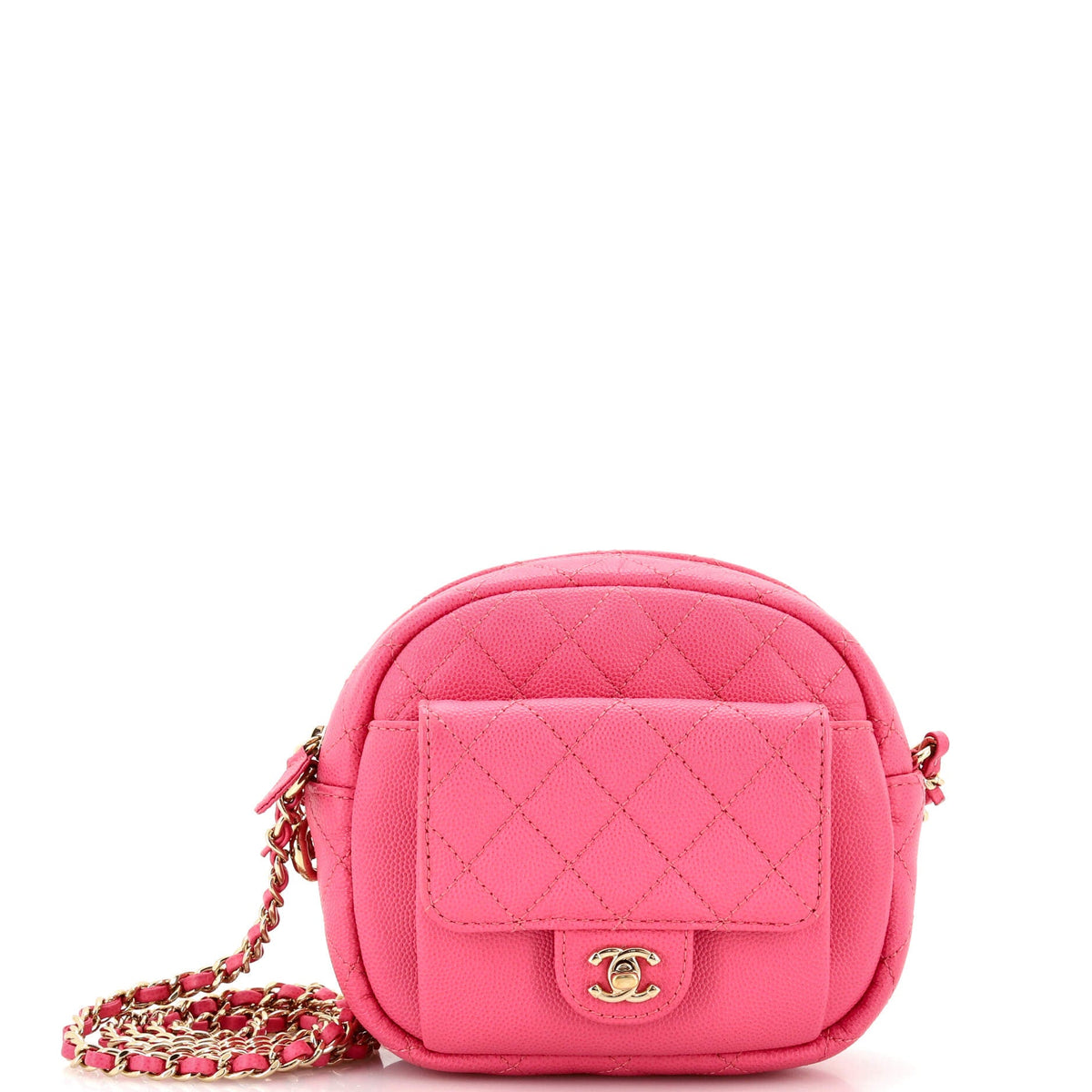 Chanel CHANEL CC Day Camera Case Quilted Caviar Small