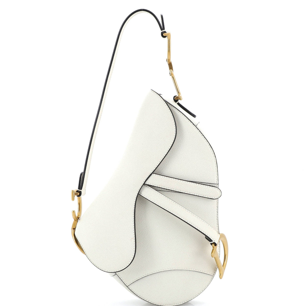 Christian Dior Saddle Handbag Leather Medium