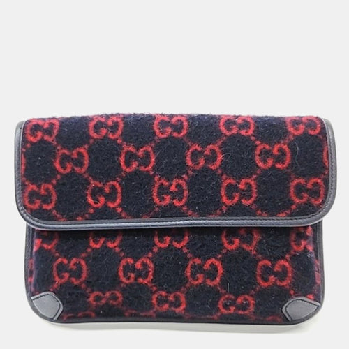 Navy GG Wool Belt Bag