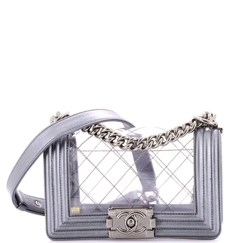 CHANEL Boy Flap Bag Quilted PVC and Calfskin Small