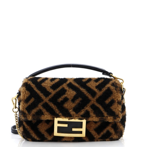 FENDI Baguette NM Bag Zucca Shearling Mini