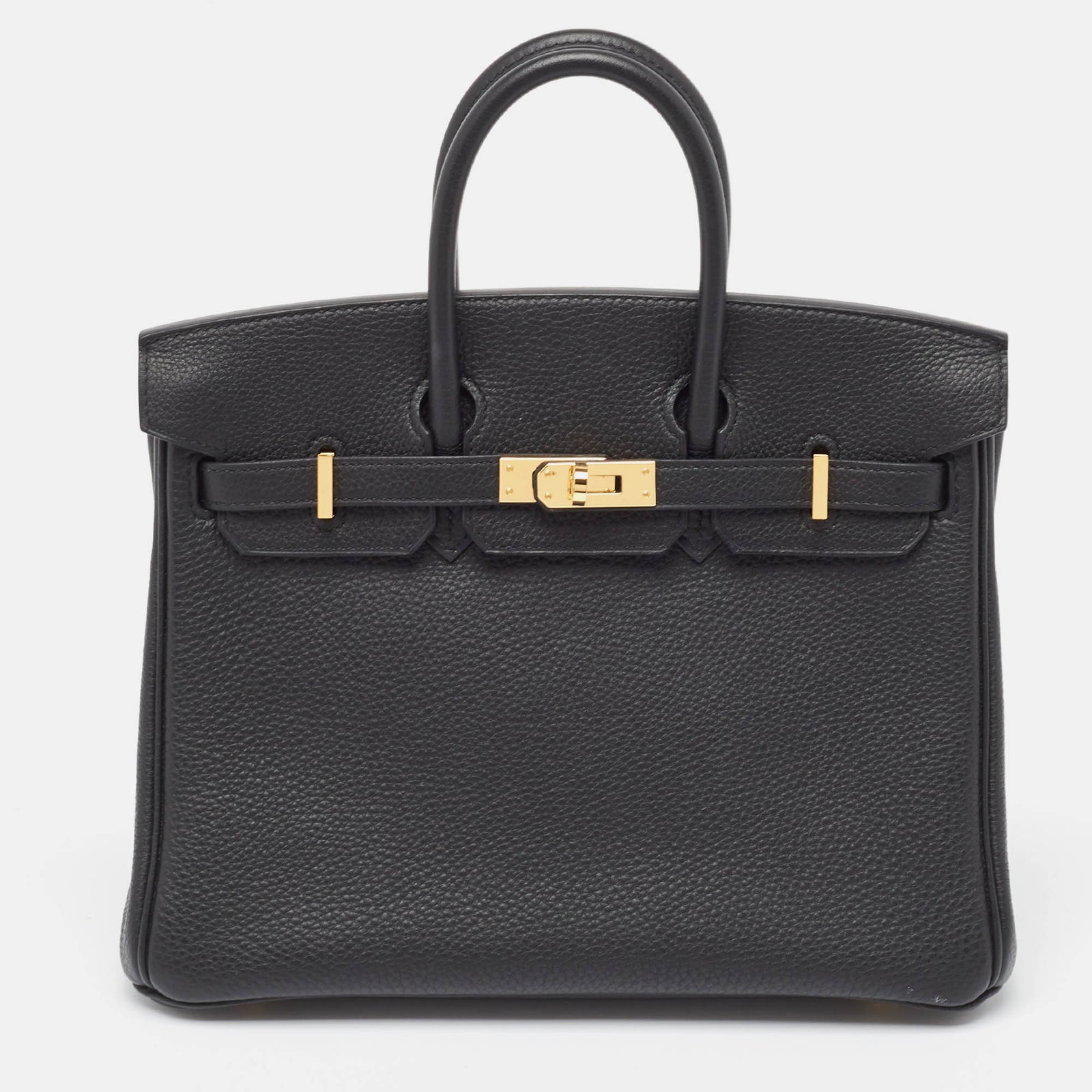 Herm?s Noir Togo Ledertasche Birkin 25 mit Gold-Finish