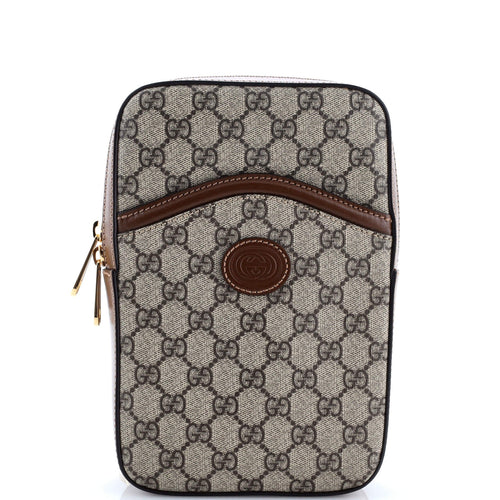 GUCCI Interlocking G Patch Sling Bag GG Coated Canvas Small