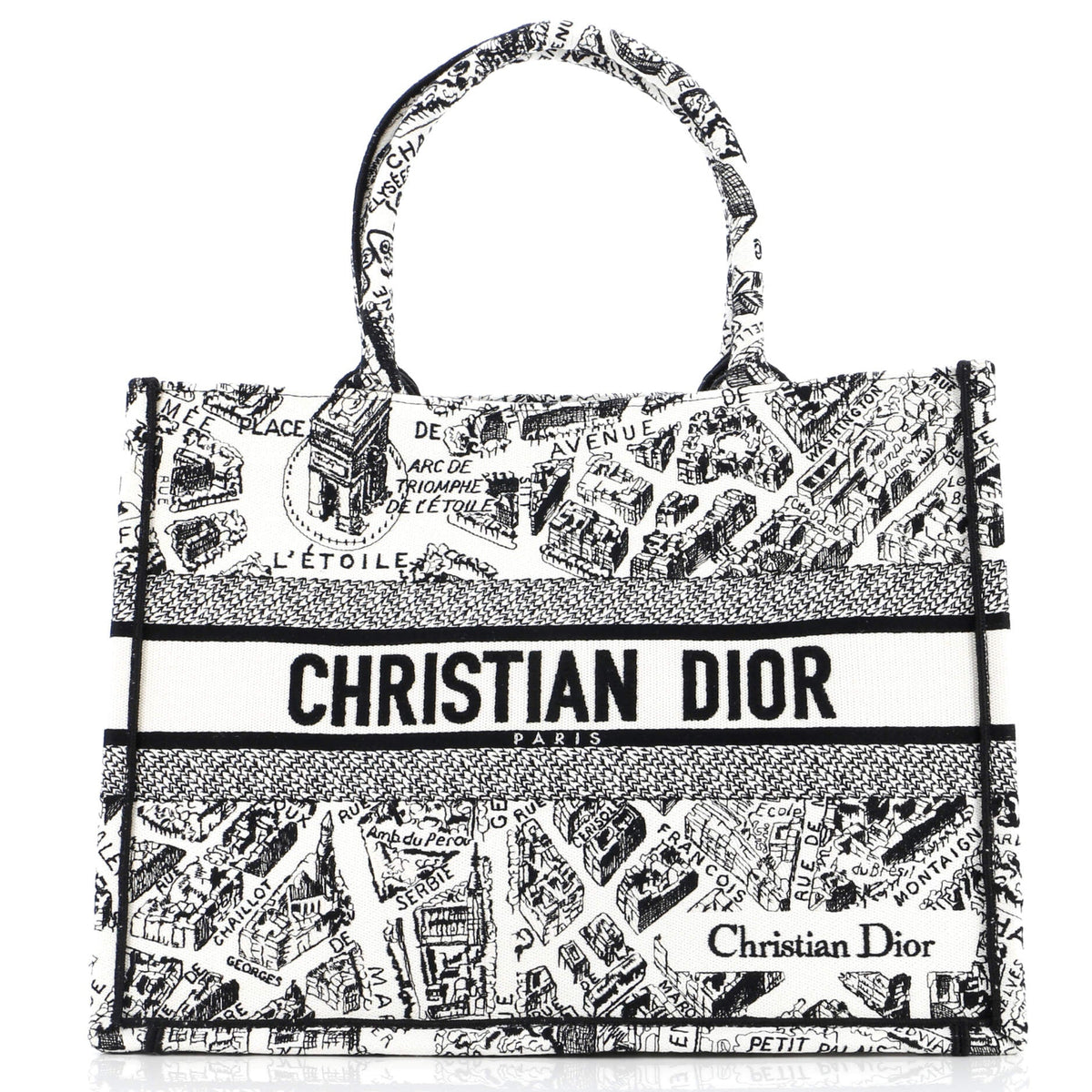 Christian Dior Book Tote Embroidered Canvas Medium