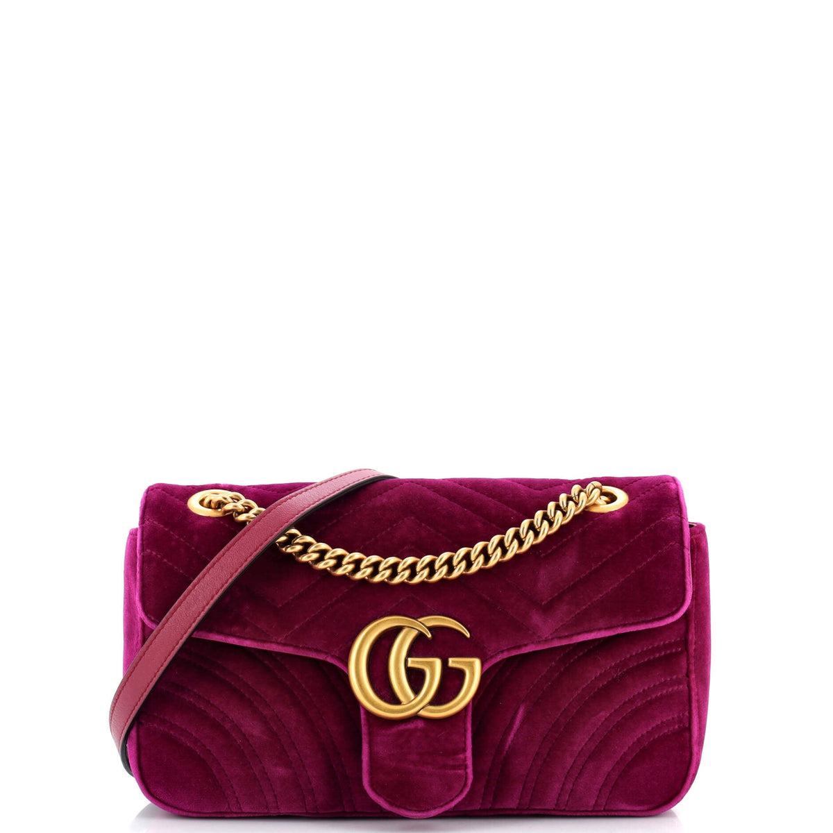 Gucci GUCCI GG Marmont Flap Bag Matelasse Velvet Small