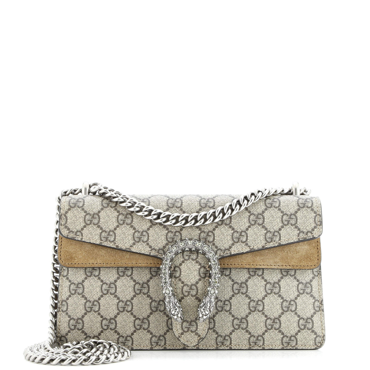 Gucci GUCCI Dionysus Bag GG Coated Canvas with Crystal Embellished Metal Small