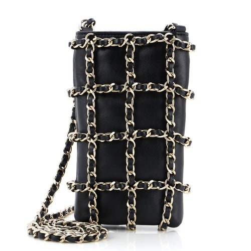 CHANEL Tech Me Out Clutch With Chain Lambskin