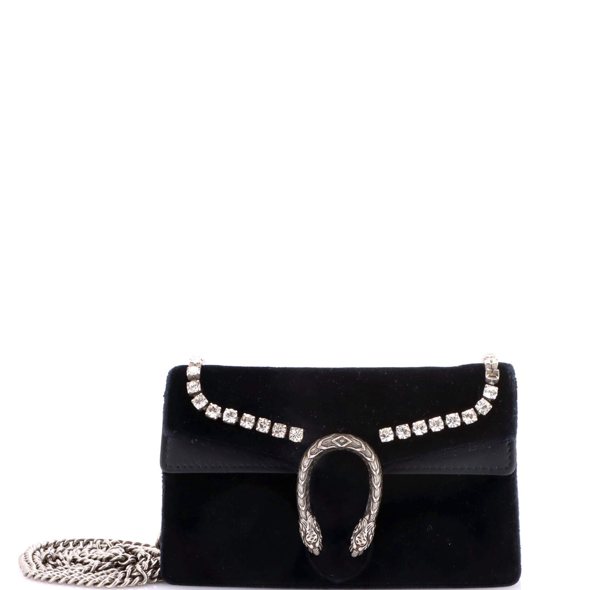 Gucci GUCCI Dionysus Bag Crystal Embellished Velvet Super Mini