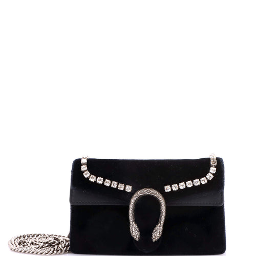 GUCCI Dionysus Bag Crystal Embellished Velvet Super Mini