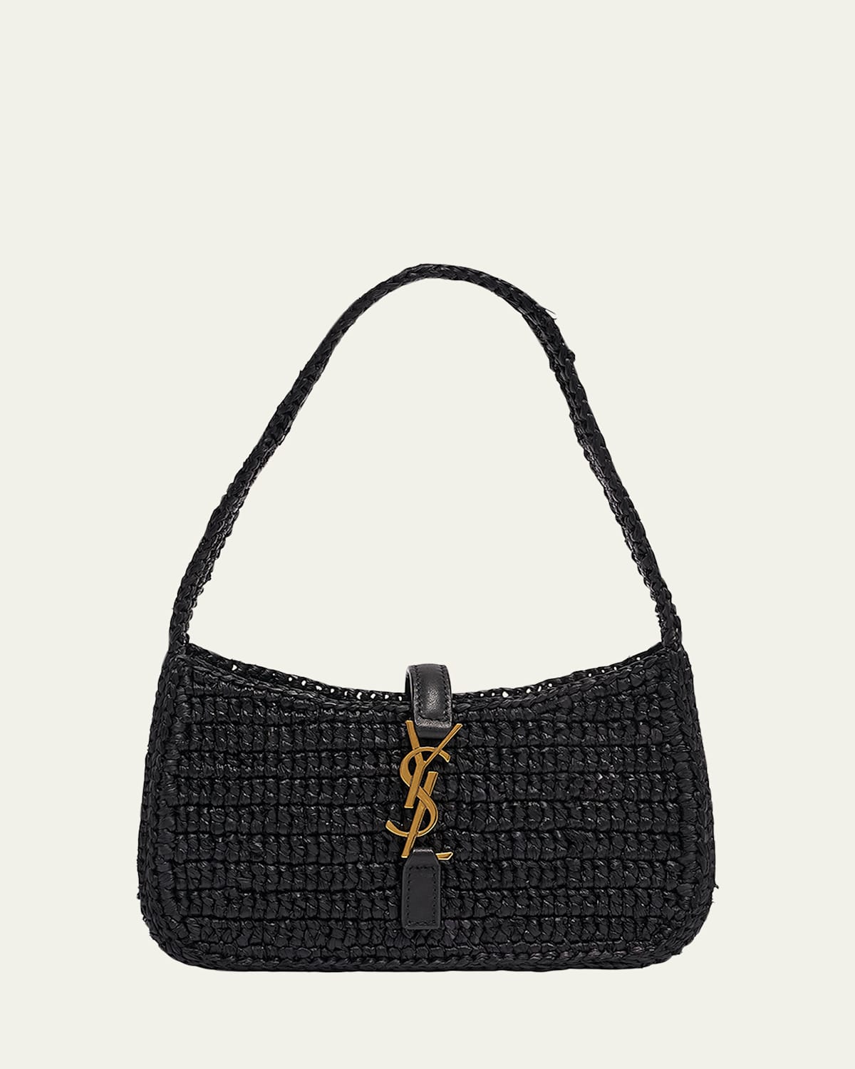 Saint Laurent Le 5 A 7 Mini Shoulder Bag in Raffia