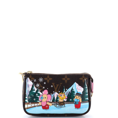 Pochette Accessoires Limited Edition Vivienne Xmas Monogram Canvas Mini