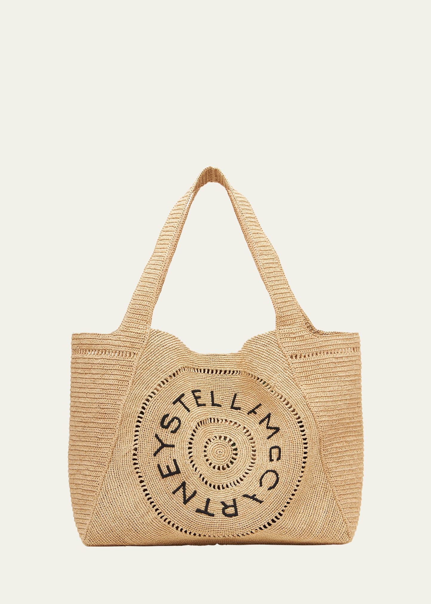 Stella McCartney Logo Eco Crochet Raffia Tote Bag