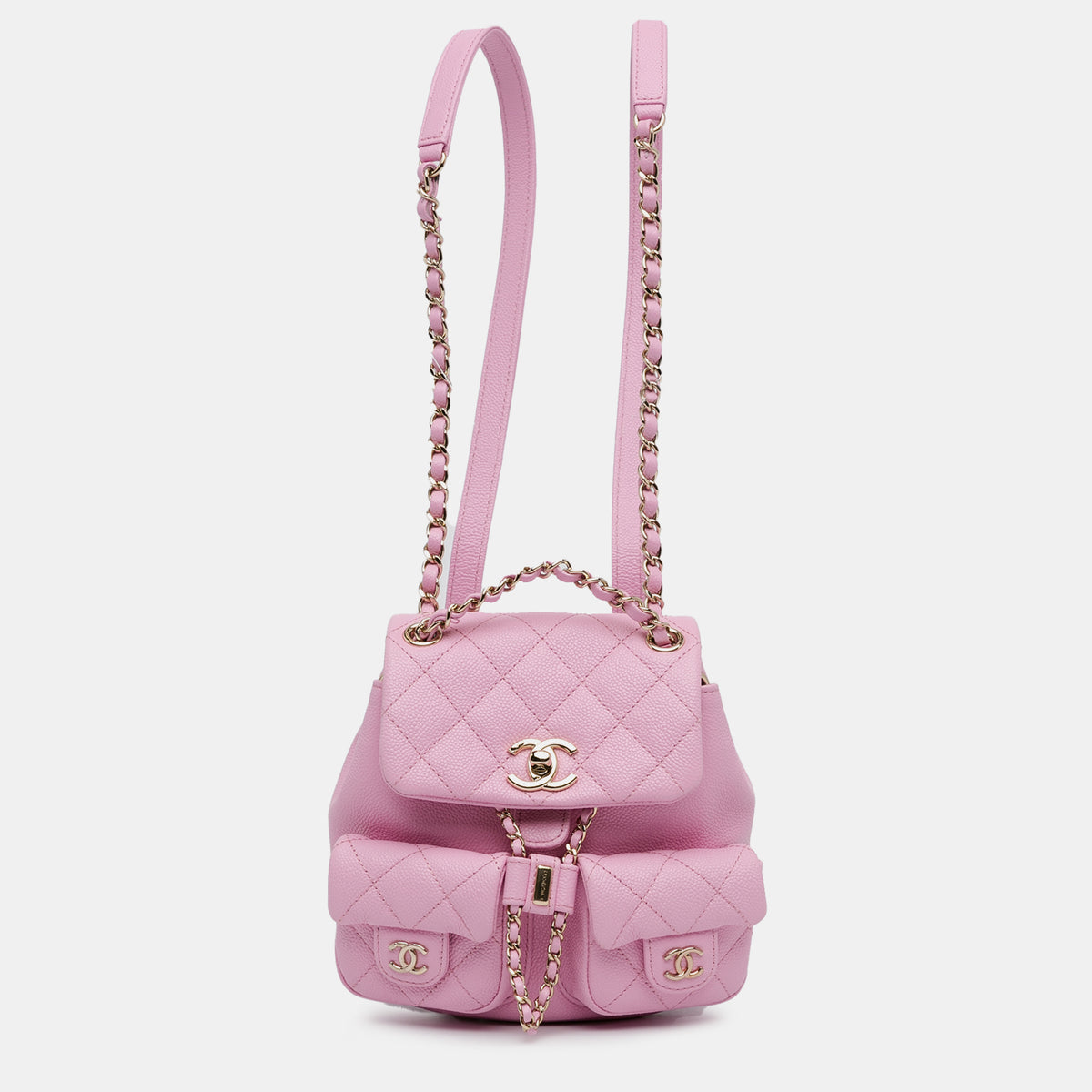 Chanel Small Quilted Caviar Duma Pockets Drawstring Backpack