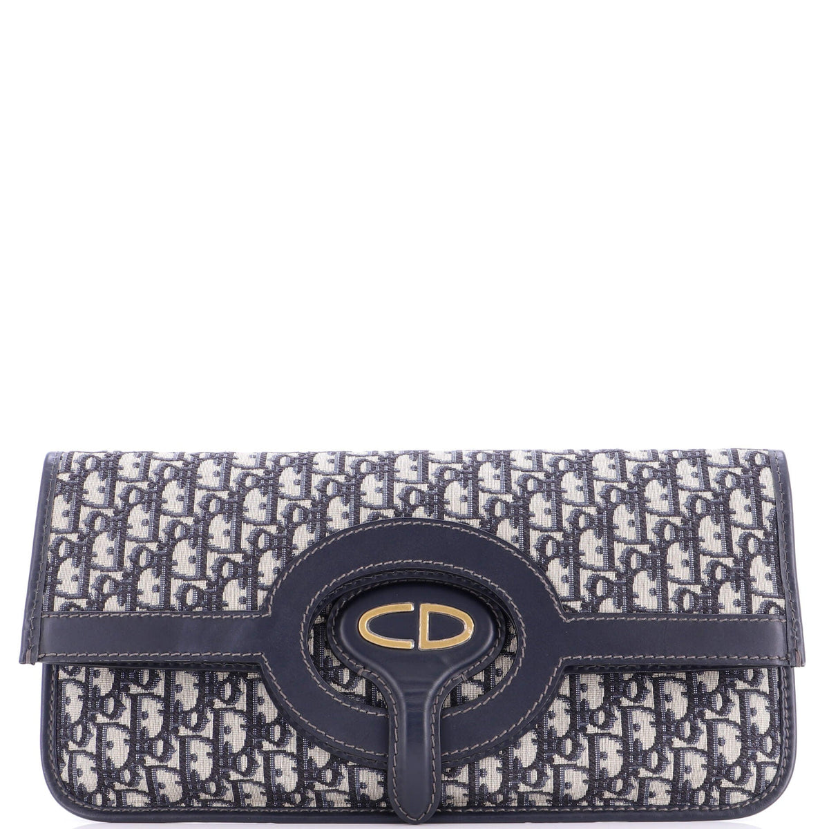 Christian Dior Fold Over Clutch Oblique Canvas