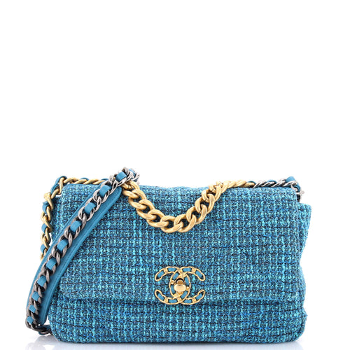 CHANEL 19 Flap Bag Quilted Tweed Medium
