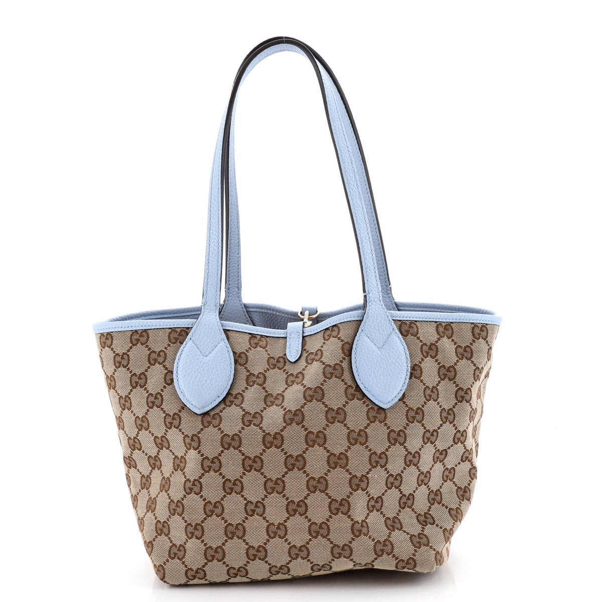 Gucci GUCCI Reversible Totissima Shopping Tote Leather and GG Canvas Small
