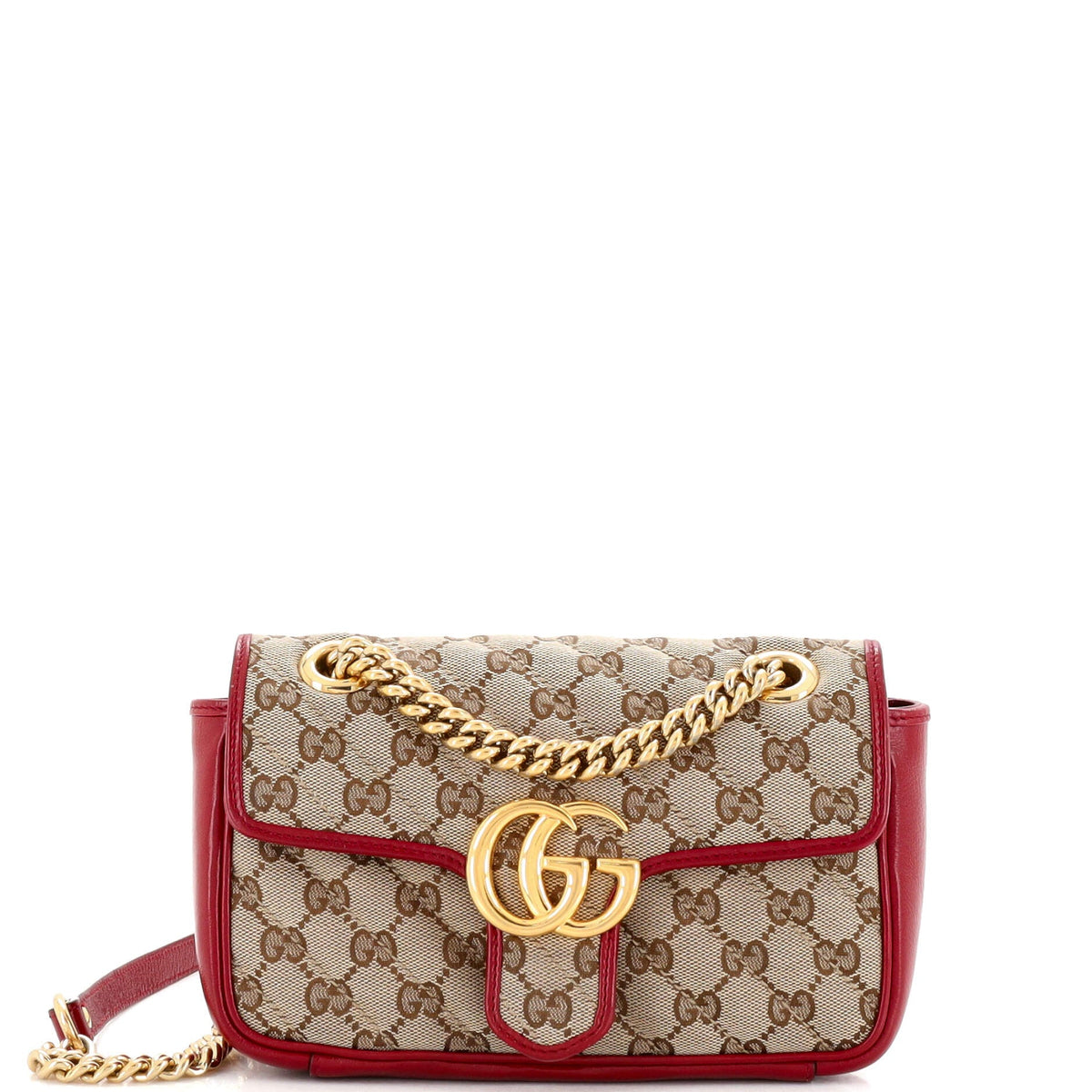 Gucci GUCCI GG Marmont Flap Bag Diagonal Quilted GG Canvas Mini