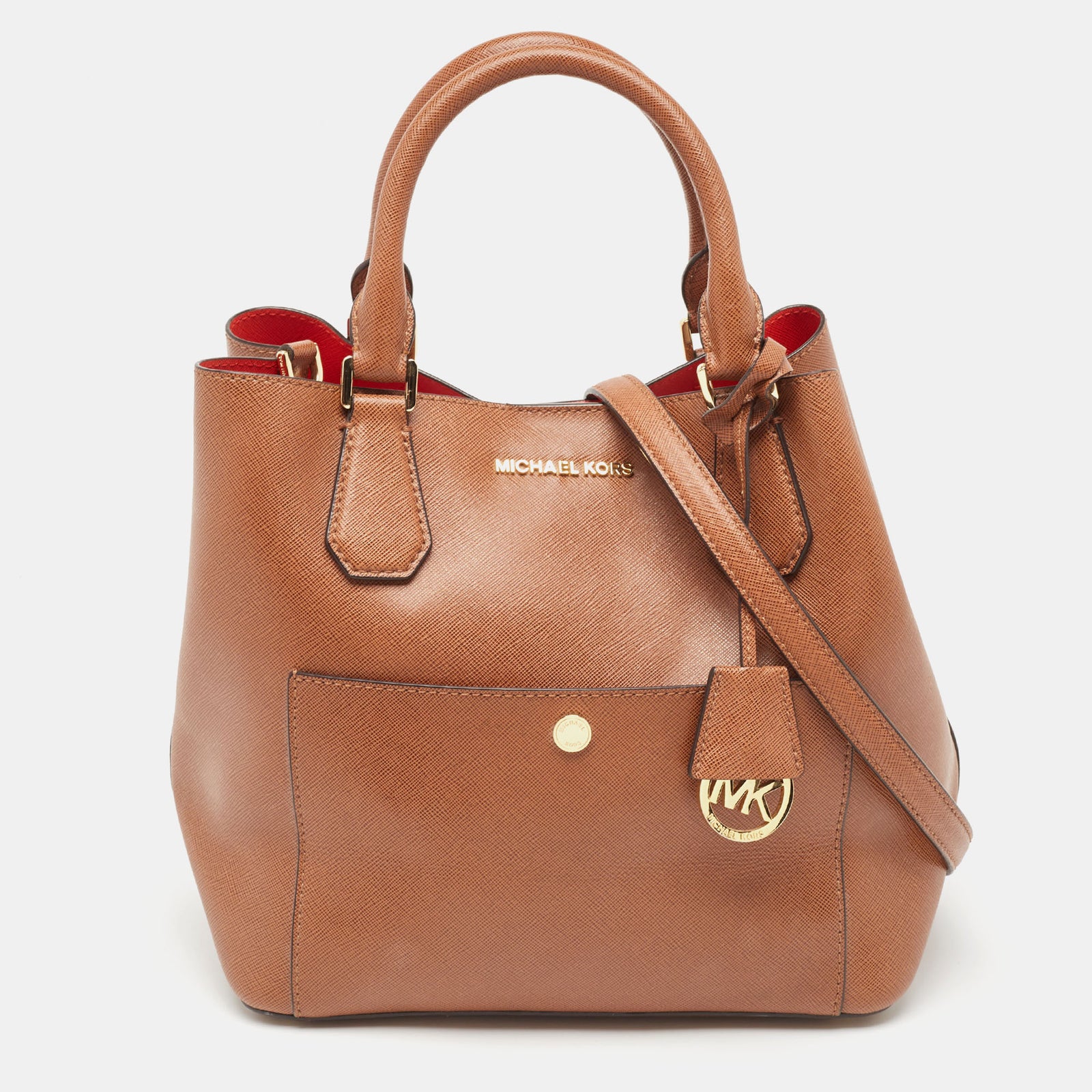 Michael Kors Brown Saffiano Leather Greenwich Tote