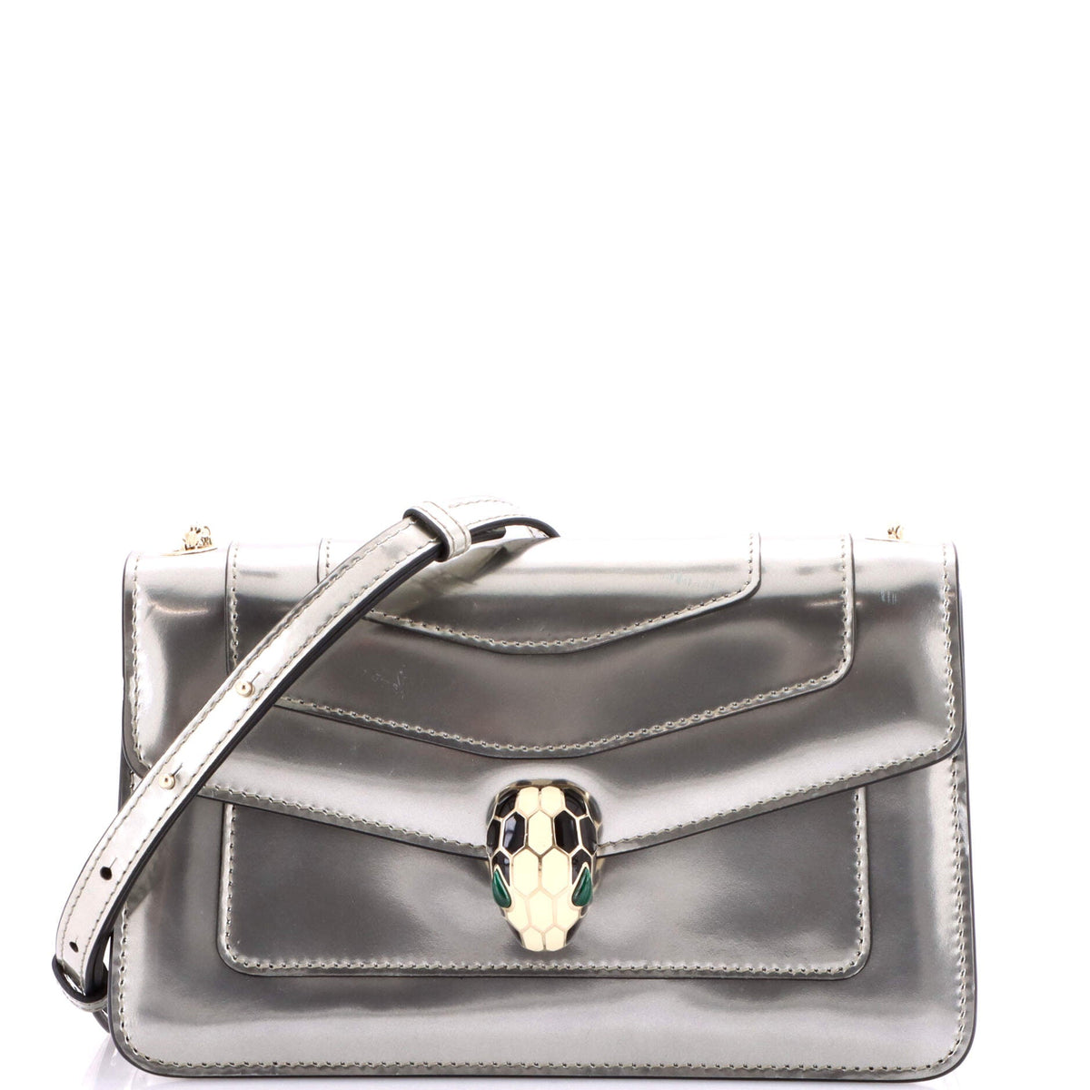 Bvlgari BVLGARI Serpenti Forever Shoulder Bag Metallic Leather Small