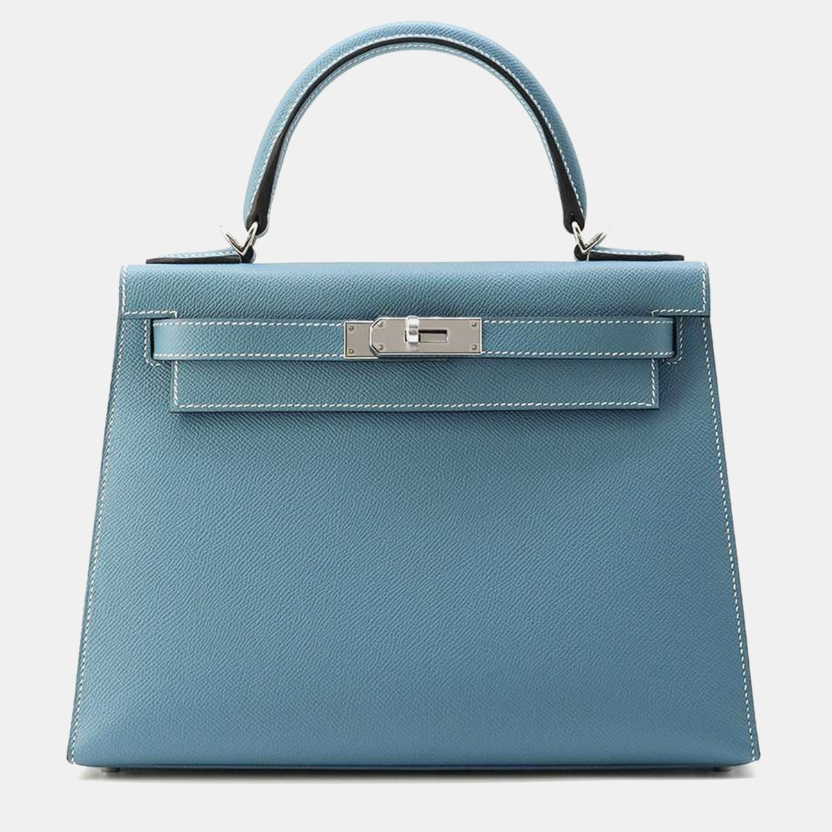 Hermès Bleu Jean Leather Kelly Sellier 28 Top Handle Bag