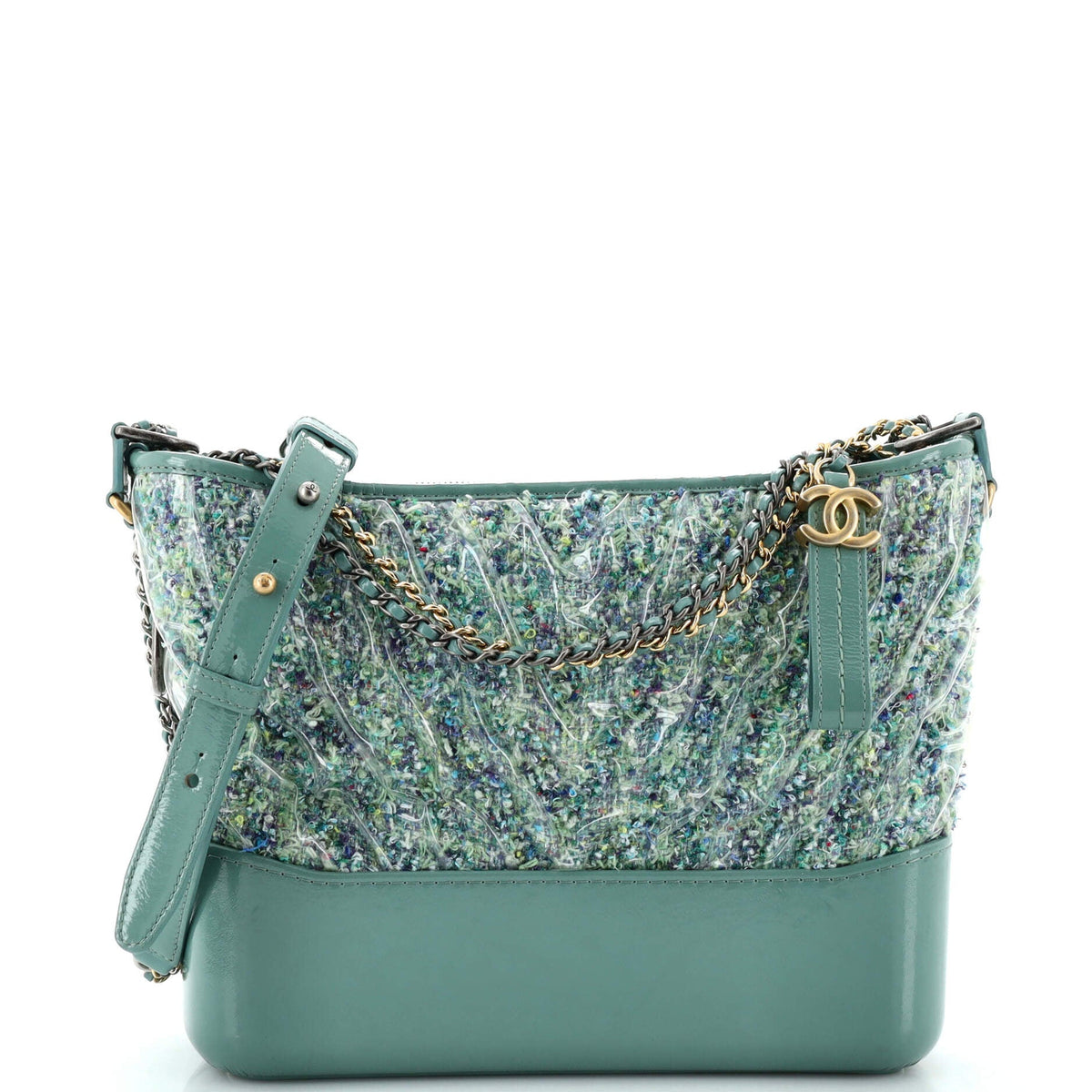 Chanel CHANEL Gabrielle Hobo Chevron PVC Over Tweed Medium