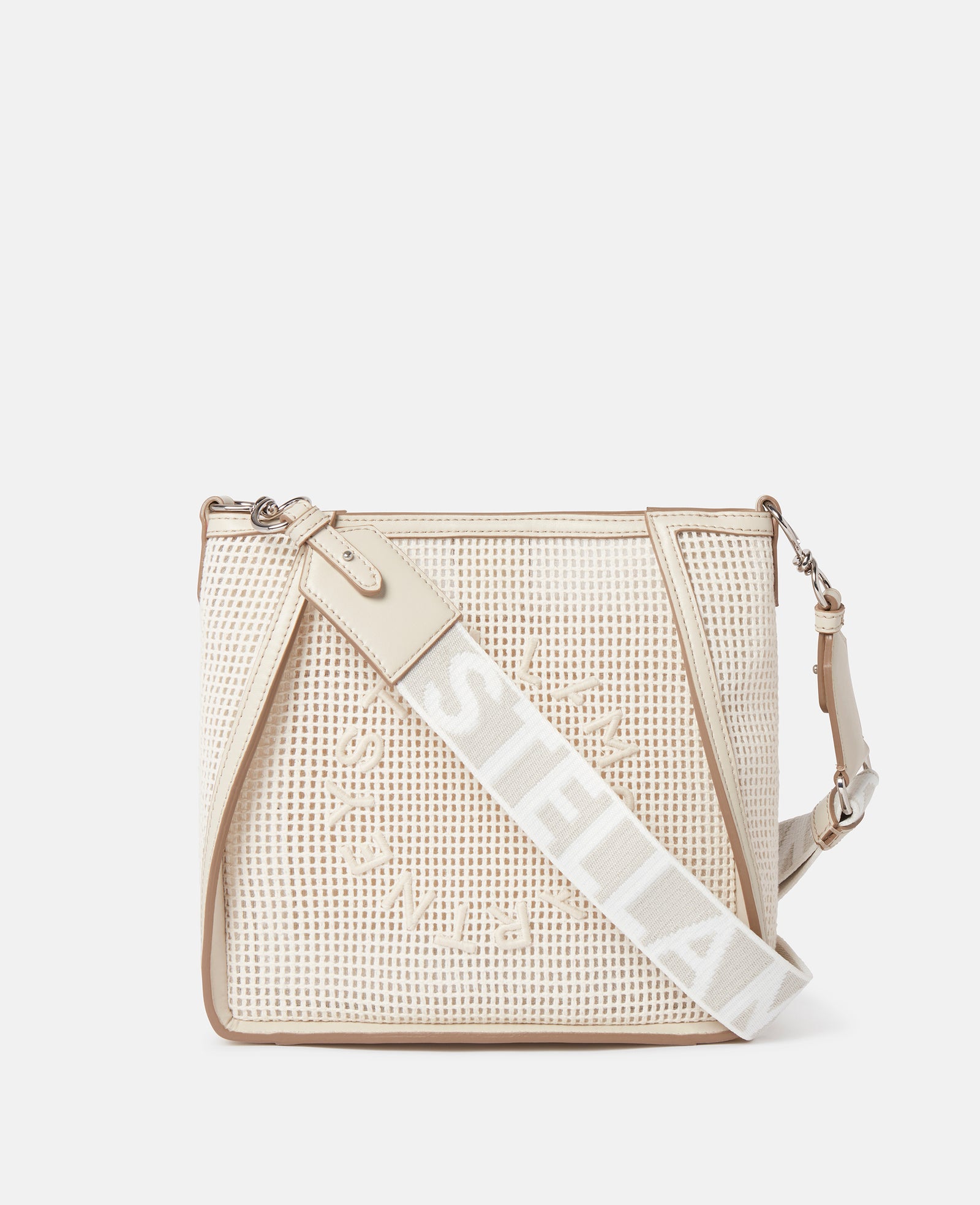 Stella McCartney Sac bandoulière avec logo, femme, blanc magnolia