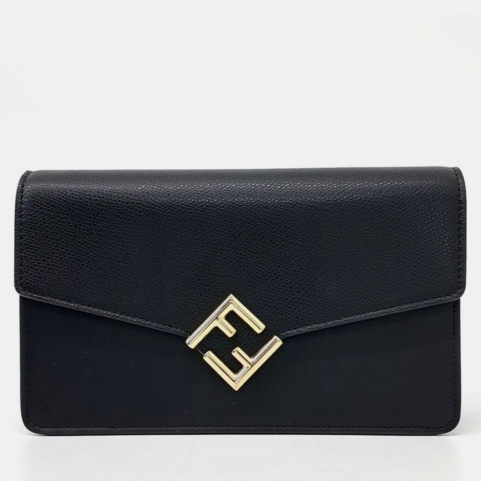 Fendi Black Leather FF Handbag